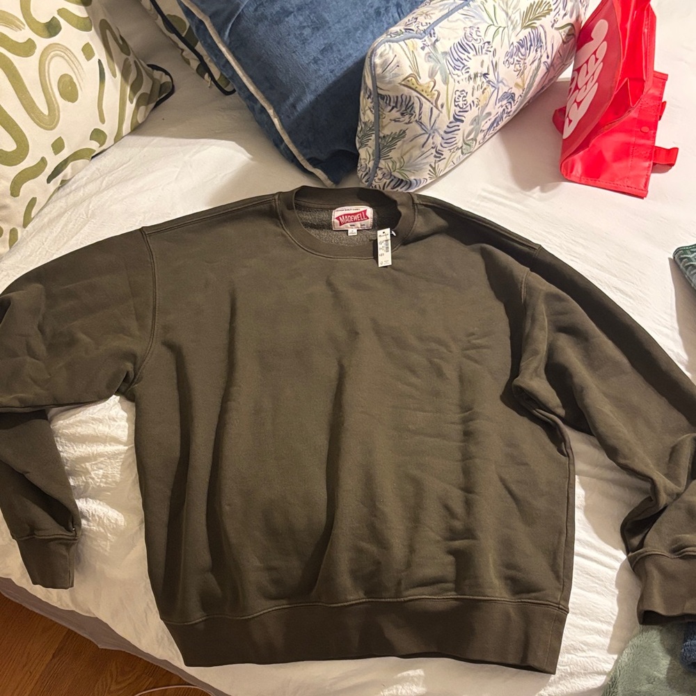 Madewell Men's Dark Green Crewneck Sweater